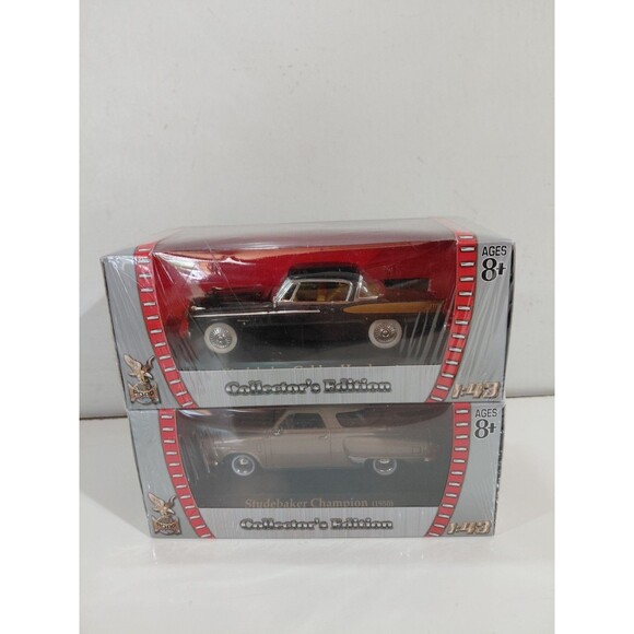 NIP Road Signature 1:43 DieCast Studebaker 2 Pack Golden Hawk & Champion - Picture 1 of 8